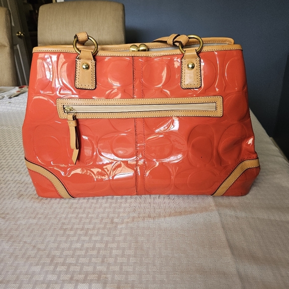 Coach Papaya Orange Peyton Kisslock Hand Bag - Picture 4 of 17